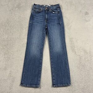 AYR The Pop Jeans Womens 25x24 Straight Leg Blue Denim Cropped Stretch
